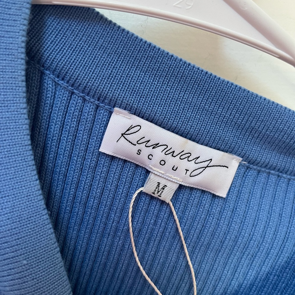 Scout Blue Ribbed Crop T-Shirt - Picture 3 of 4